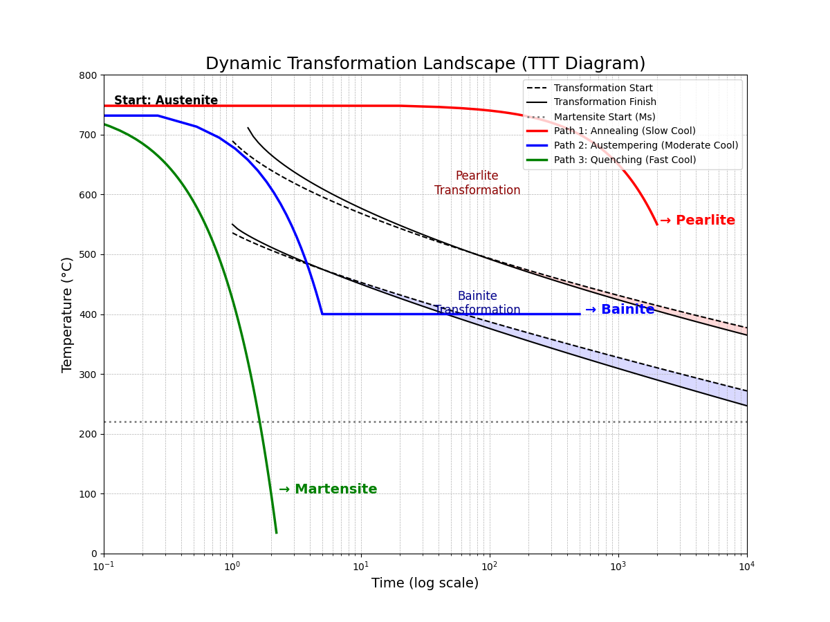 fig4.Dynamic Transformation Landscape TTT Diagram